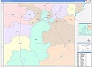 San Juan County Wall Map Color Cast Style